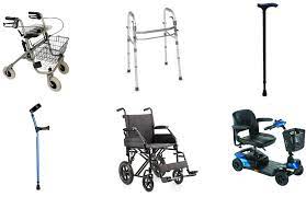 Commonly used mobility aids (left to right, top to bottom): rollator... |  Download Scientific Diagram